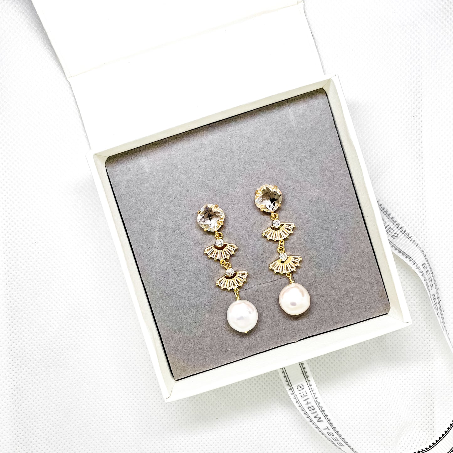 Boucle d'oreille de mariée Katy Pearl