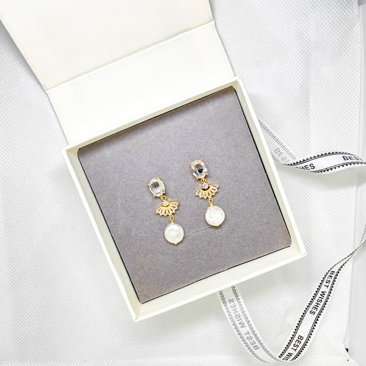 Boucles d'oreilles pendantes en perles Emma