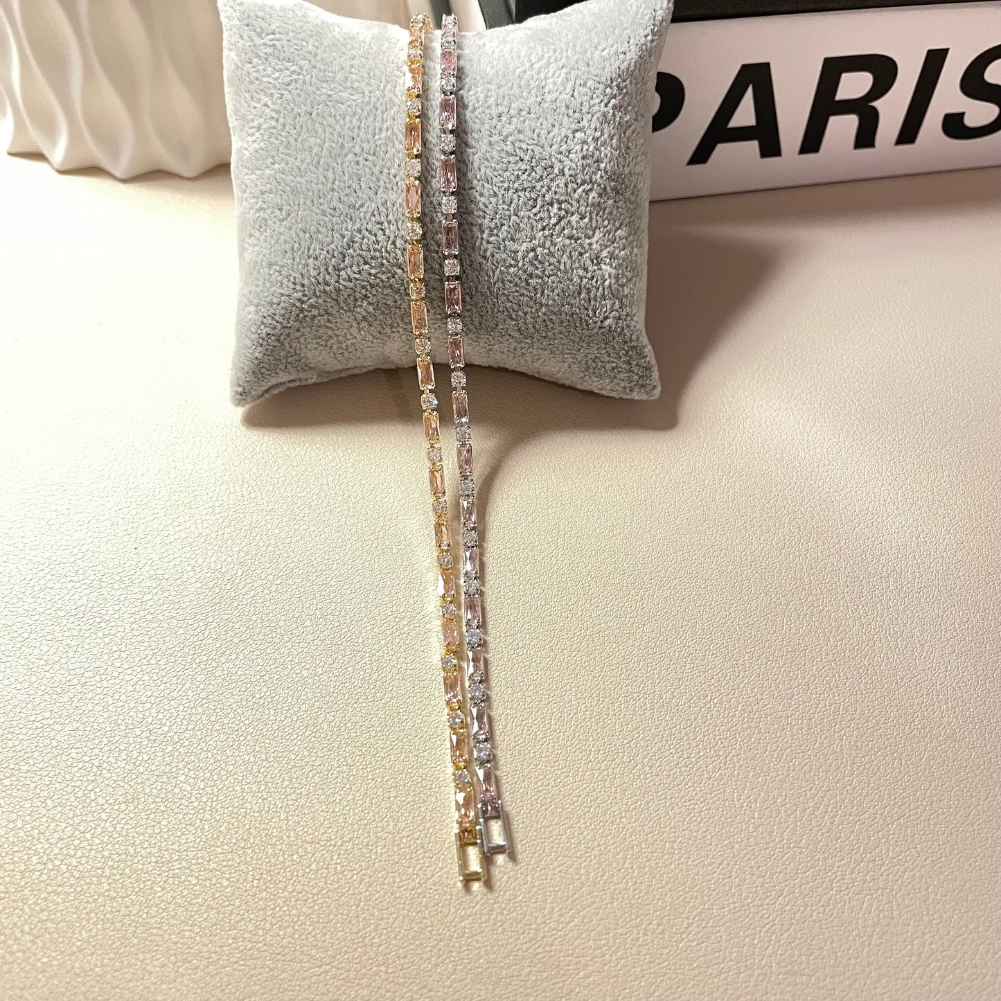 Astrid Pink and Gold Crystal Bracelet - Lizabetha Parker