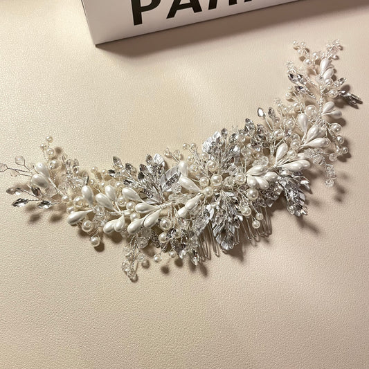 Jade Silver Hair Comb - Lizabetha Parker