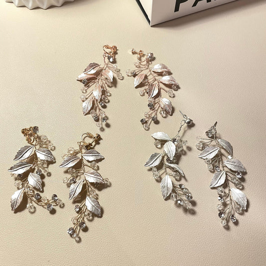 Aria Silver Leaf Dangle Earrings - Lizabetha Parker