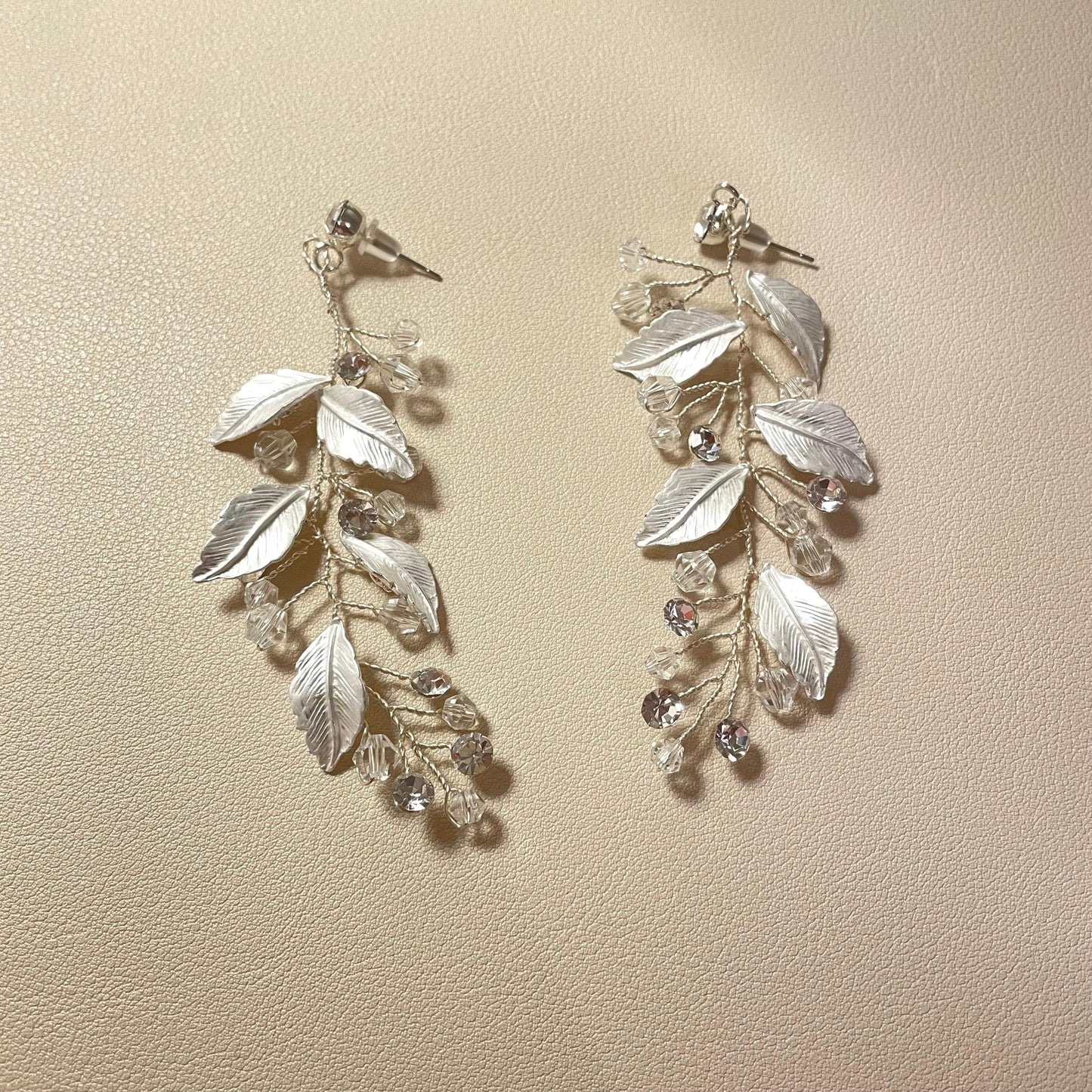 Aria Silver Leaf Dangle Earrings - Lizabetha Parker