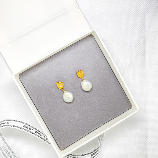 Boucle d'oreille baroque en or Britney