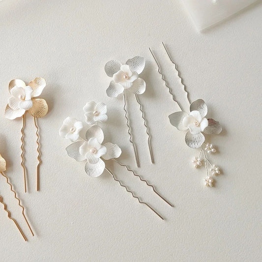 Val Flower Bridal Hair Pins - Lizabetha Parker