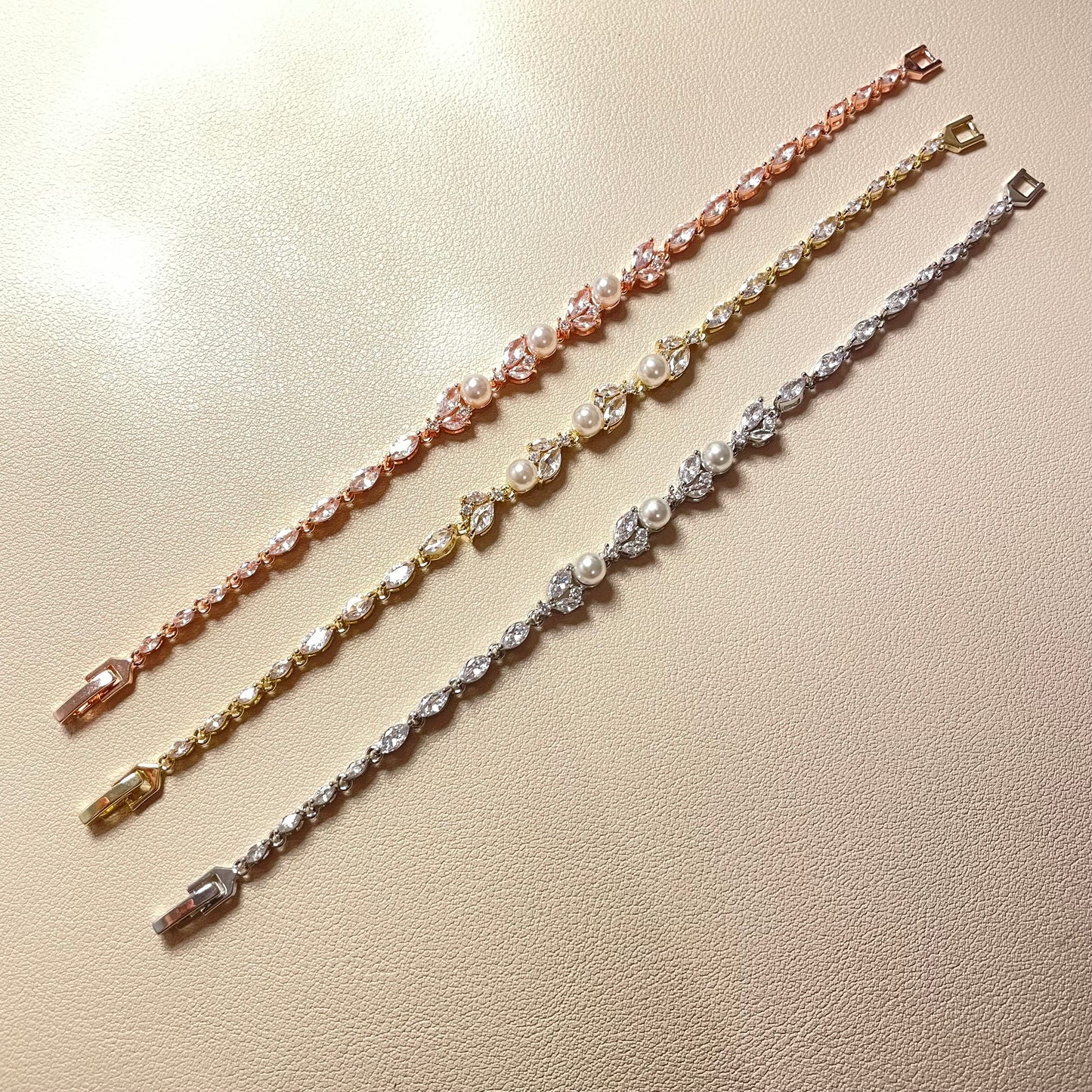 Rayla CZ and Pearl Bracelet - Lizabetha Parker