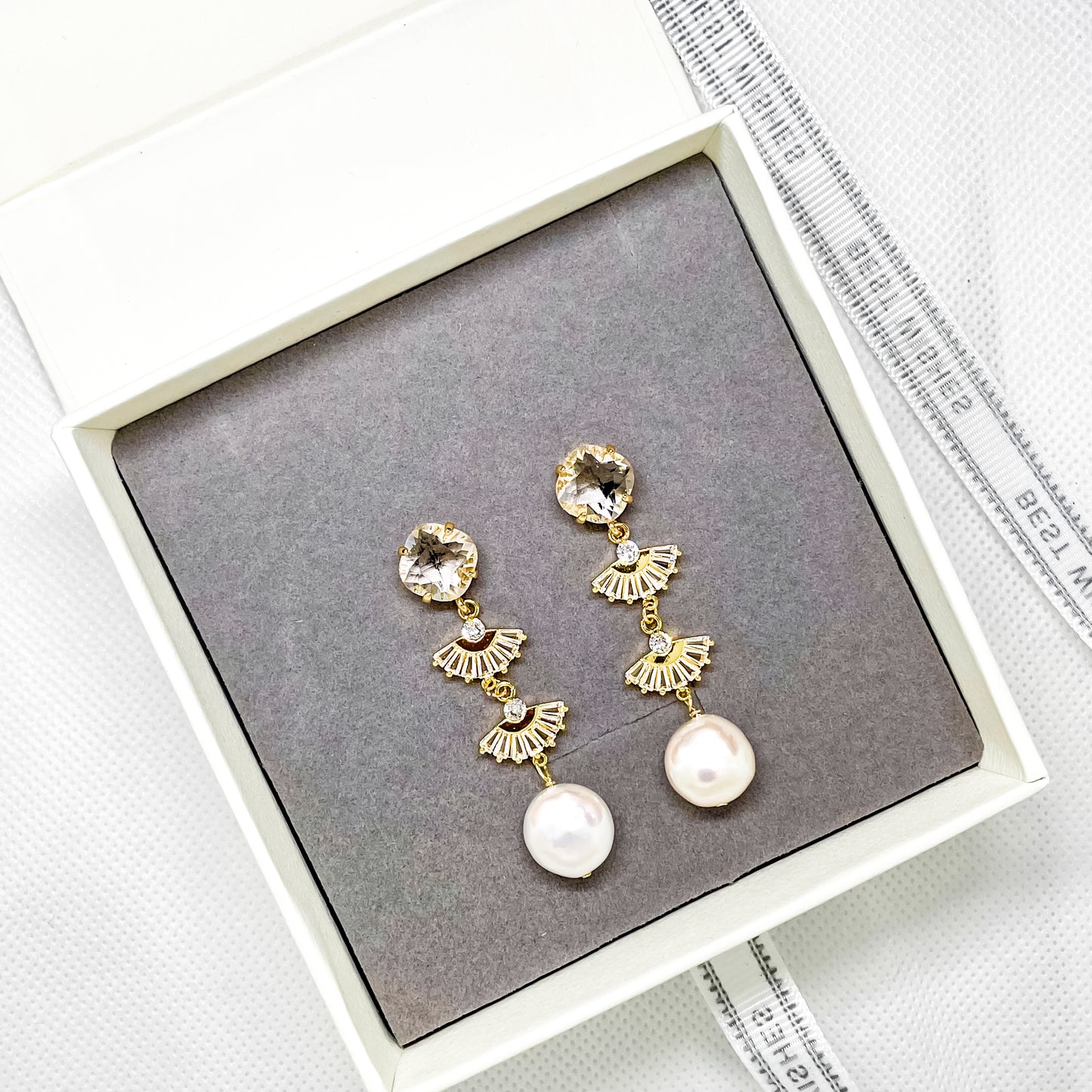 Boucle d'oreille de mariée Katy Pearl