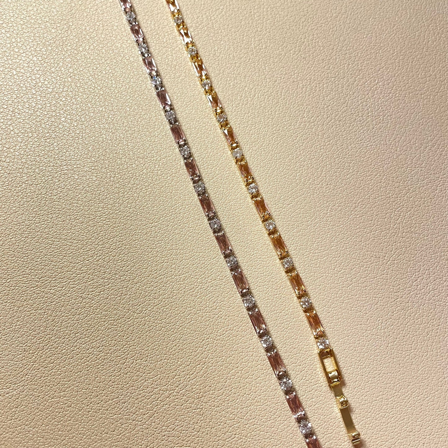 Astrid Pink and Gold Crystal Bracelet - Lizabetha Parker