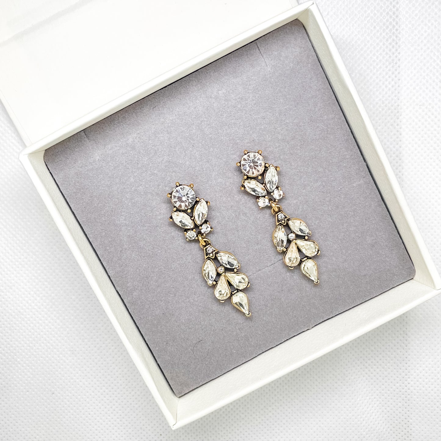 Boucles d'oreilles pendantes longues pour demoiselles d'honneur vintage