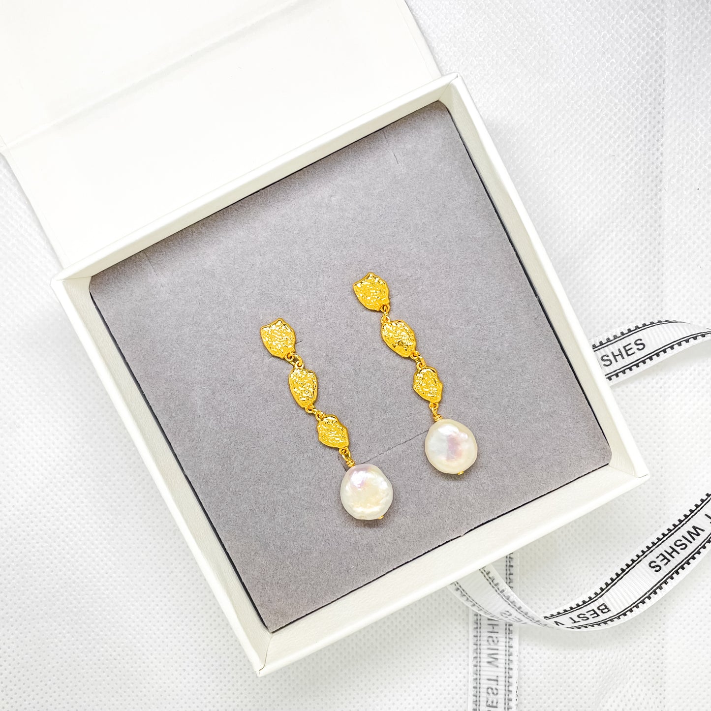 Boucle d'oreille baroque en or Britney