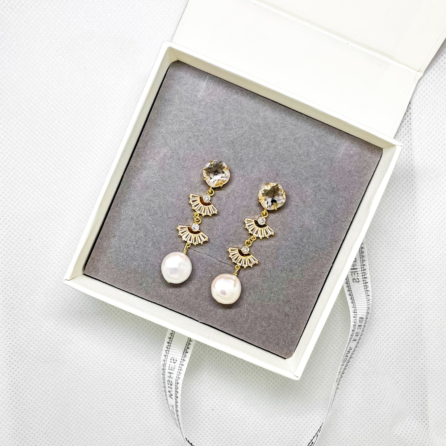 Boucle d'oreille de mariée Katy Pearl