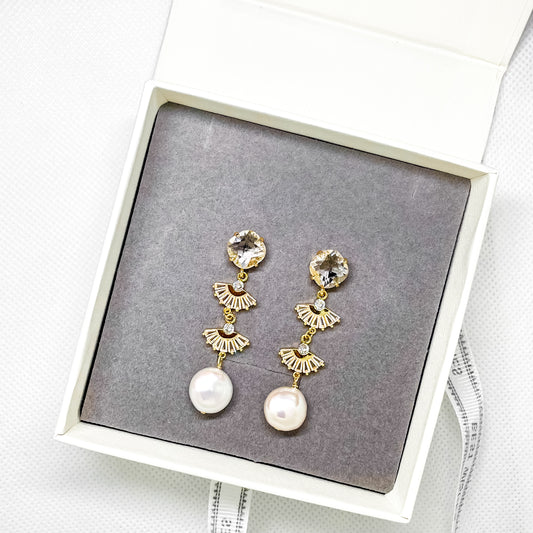 Boucle d'oreille de mariée Katy Pearl