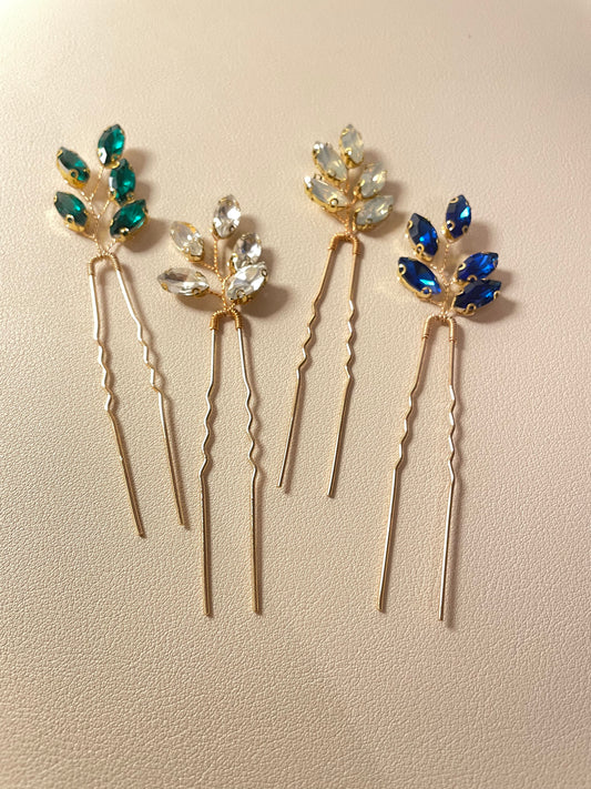 Mila Crystal Hair Pins - Lizabetha Parker