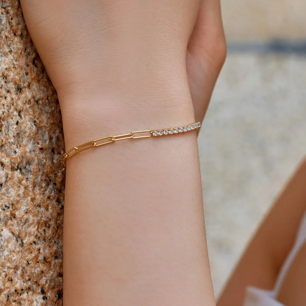 Heather Diamond and Chain Bracelet - Lizabetha Parker