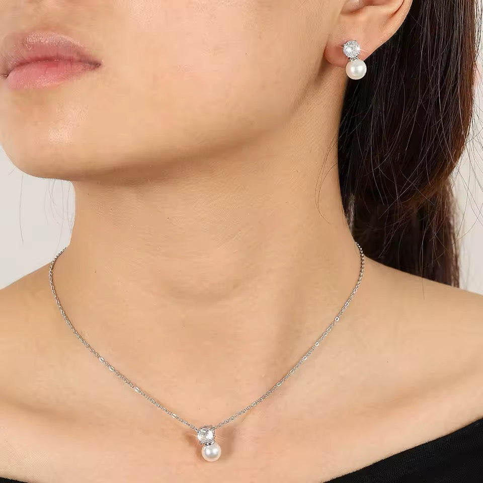 Vienna Pearl Drop Bridal Jewellery Set - Lizabetha Parker