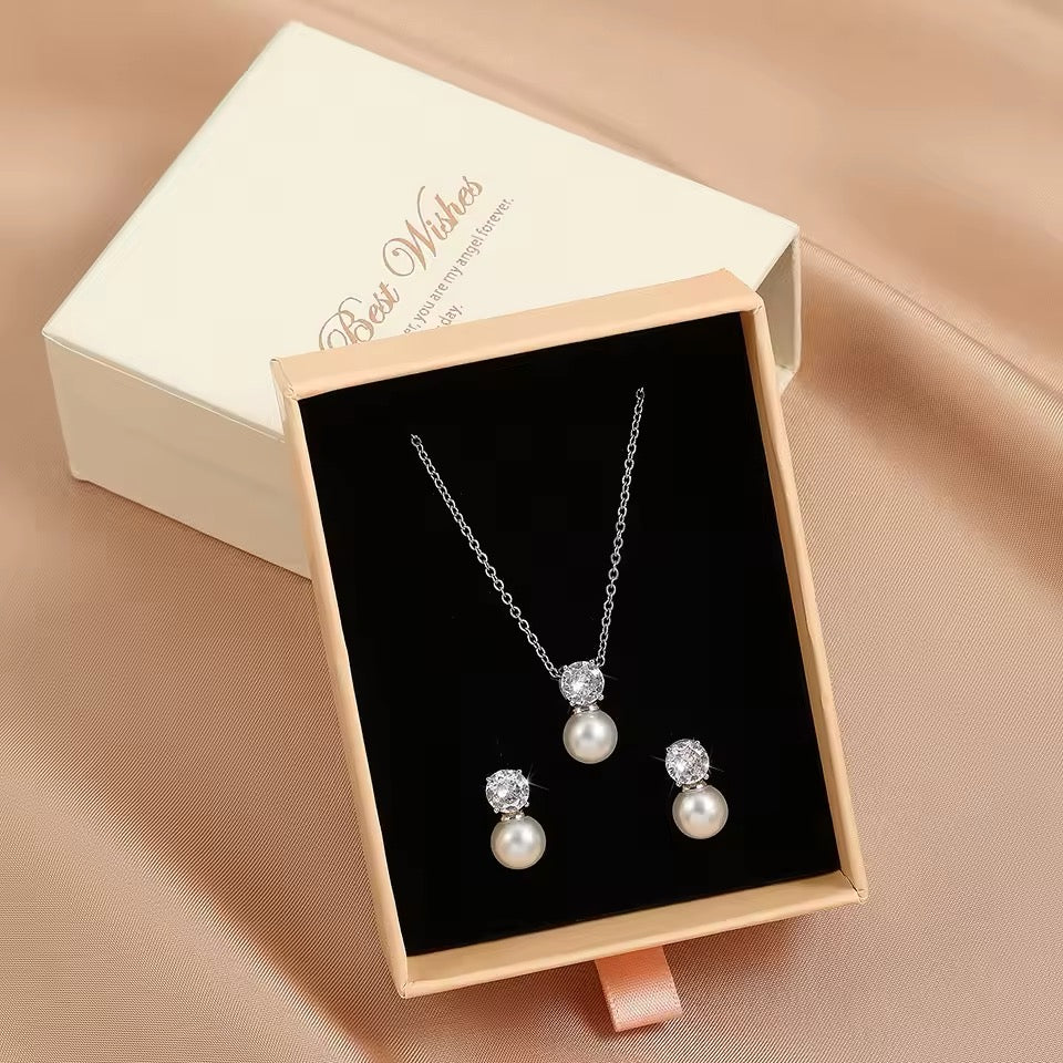 Vienna Pearl Drop Bridal Jewellery Set - Lizabetha Parker