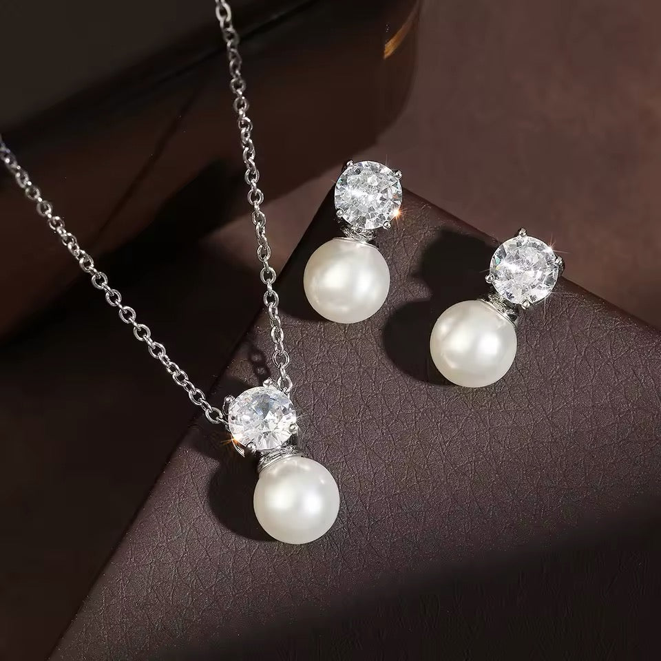 Vienna Pearl Drop Bridal Jewellery Set - Lizabetha Parker