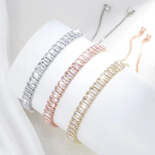 Princess CZ Tennis Adjustable Bracelet - Lizabetha Parker