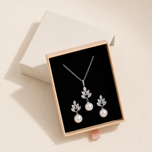 Ensemble de bijoux de mariée en perles Nadia