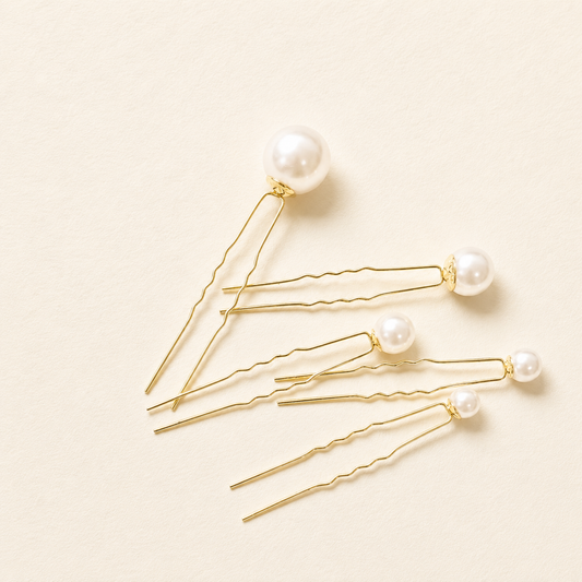 Barrette à cheveux en perles argentées Alora