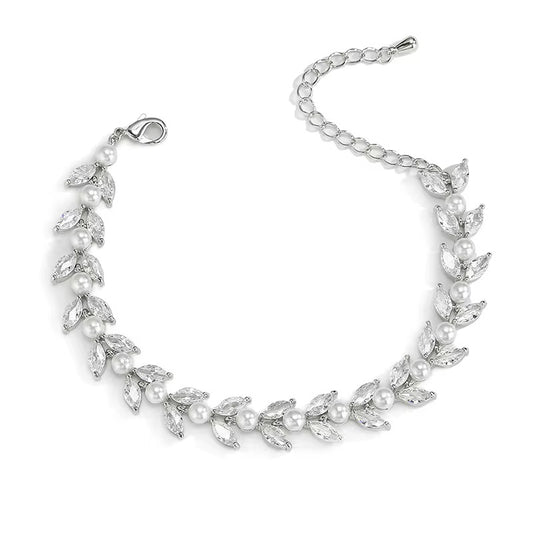 Luna CZ and Pearl Bracelet - Lizabetha Parker