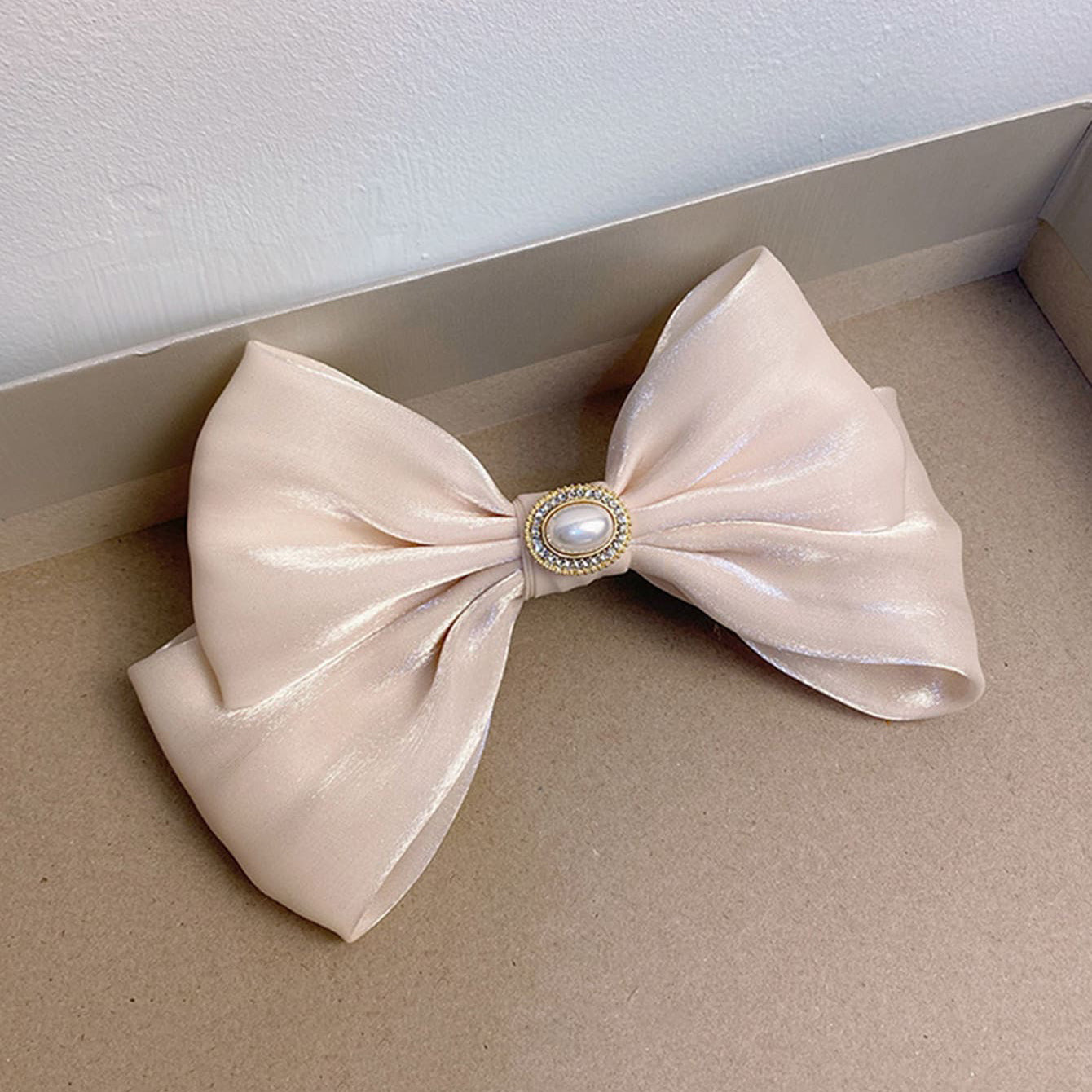 Noeud pour cheveux beige