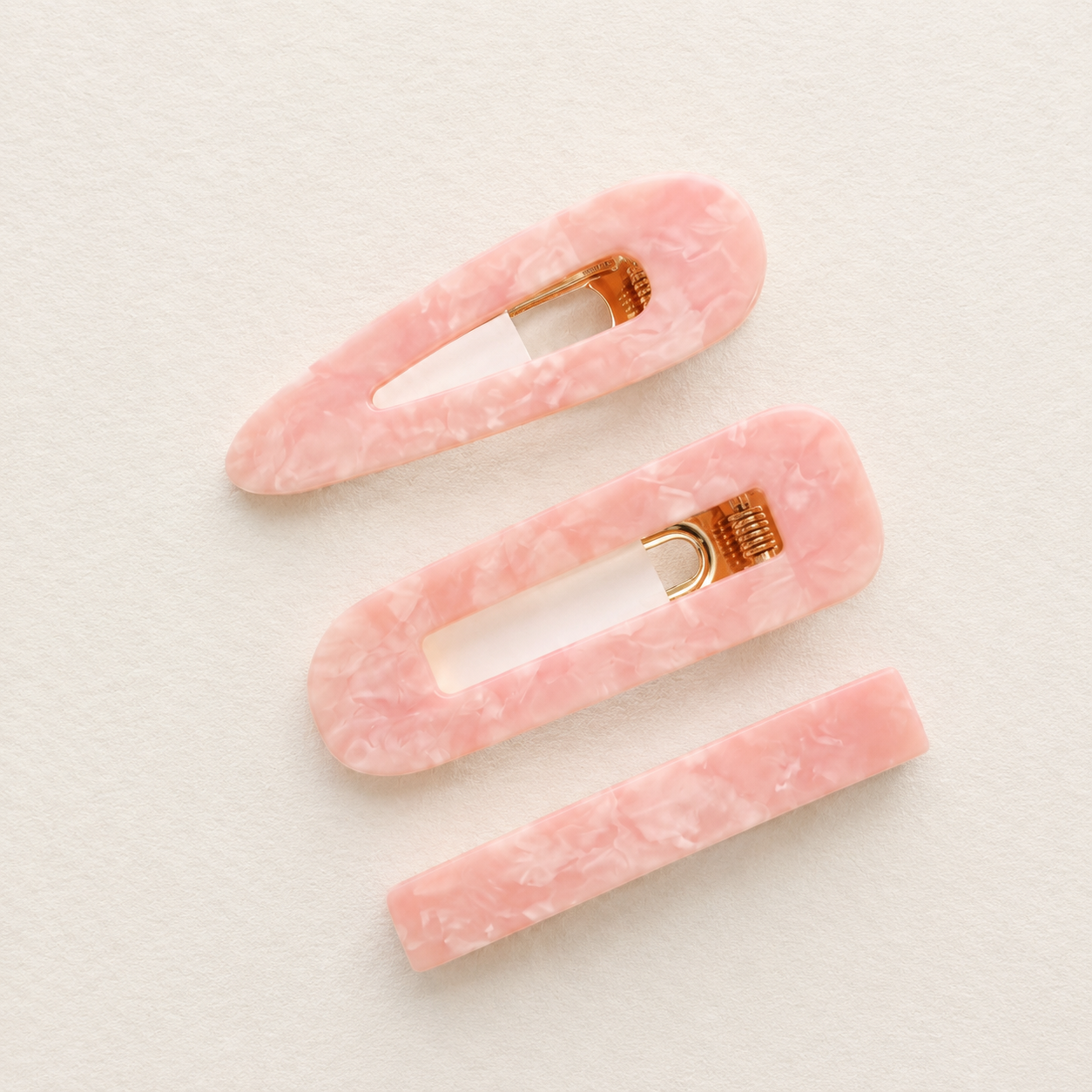 Marble Hair Clip Set