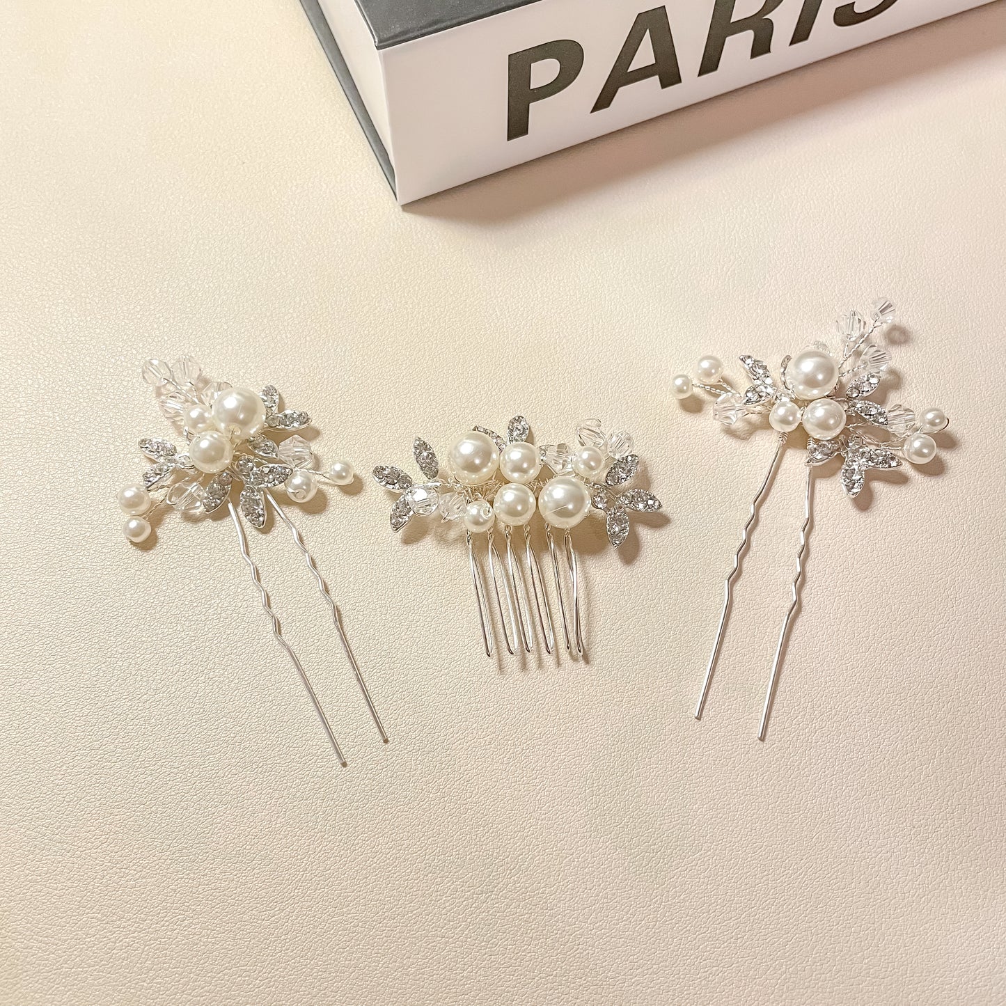 Ensemble peigne et épingle à cheveux Betty Leaf