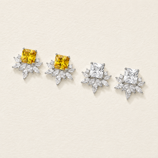Boucles d'oreilles à tige Daisy Square CZ