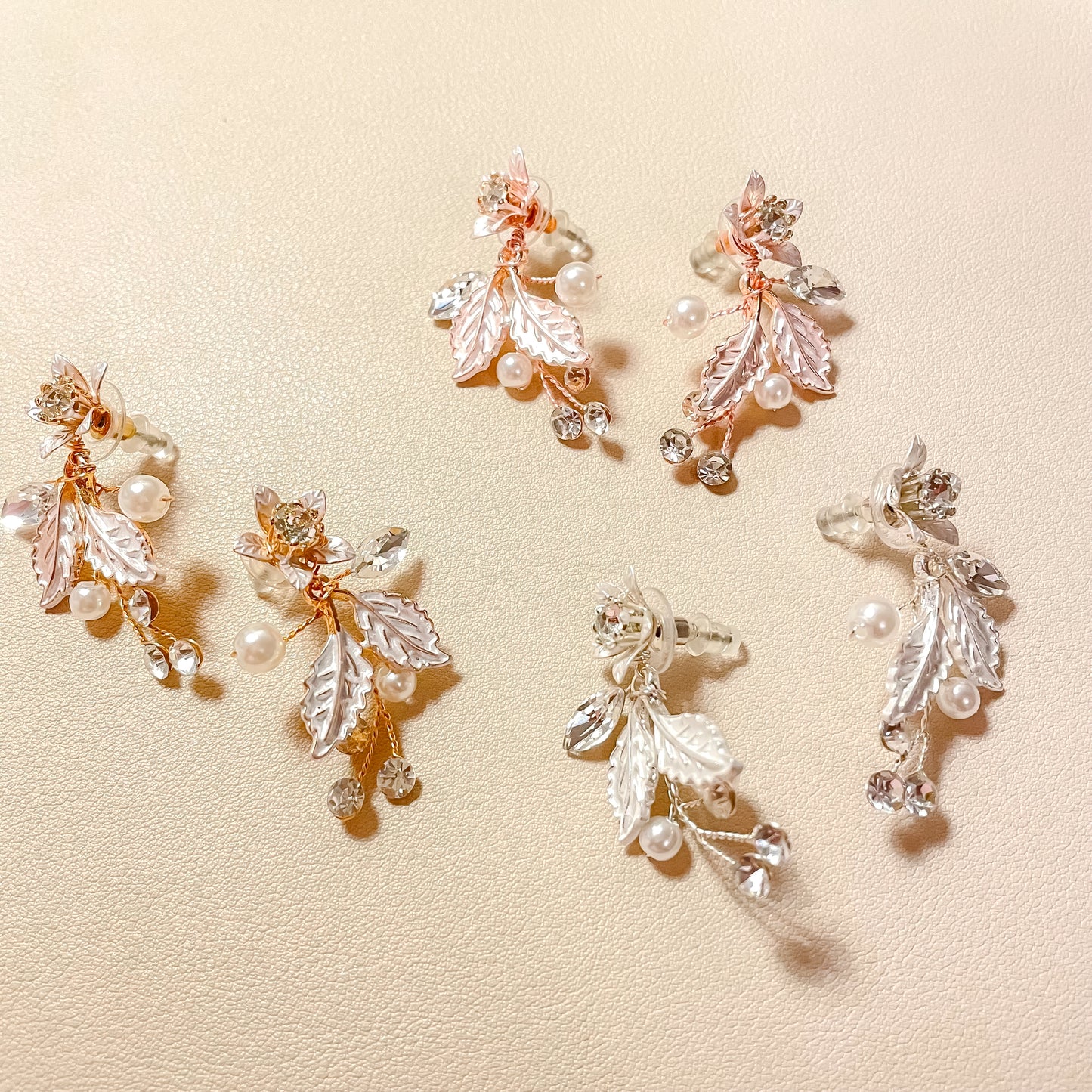 Boucles d'oreilles en vigne de fleurs de mariée Davina