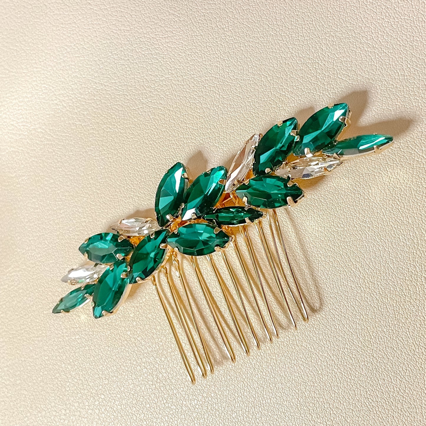 Mini peigne à cheveux émeraude