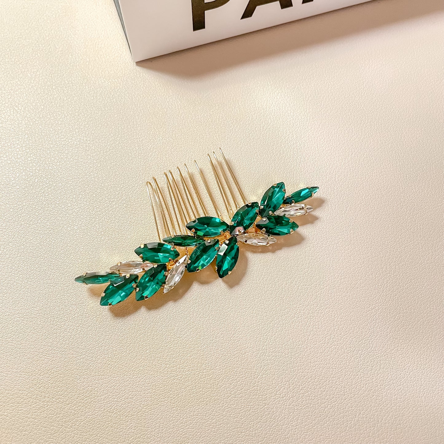 Mini peigne à cheveux émeraude