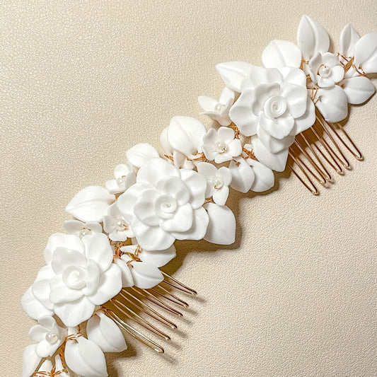 Peigne de mariage blanc Emmy