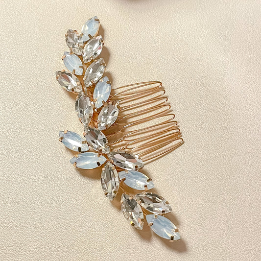 Peigne à cheveux Gigi en opale et cristal