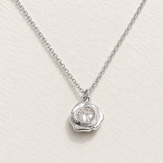 Crystal Flower Pendant Necklace