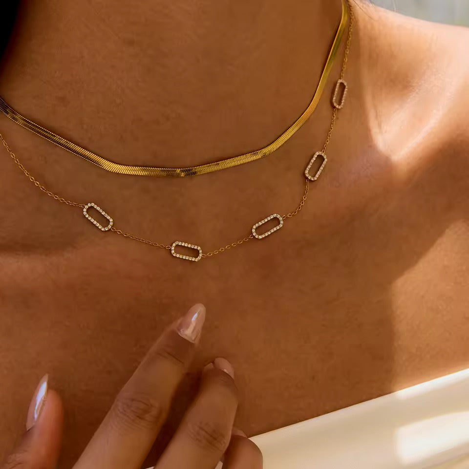 Aurelia Crystal Link Necklace