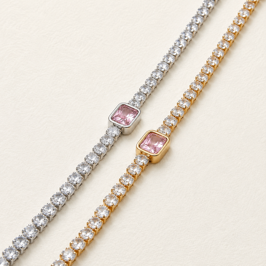 Rosalind Pink Crystal Tennis Bracelet
