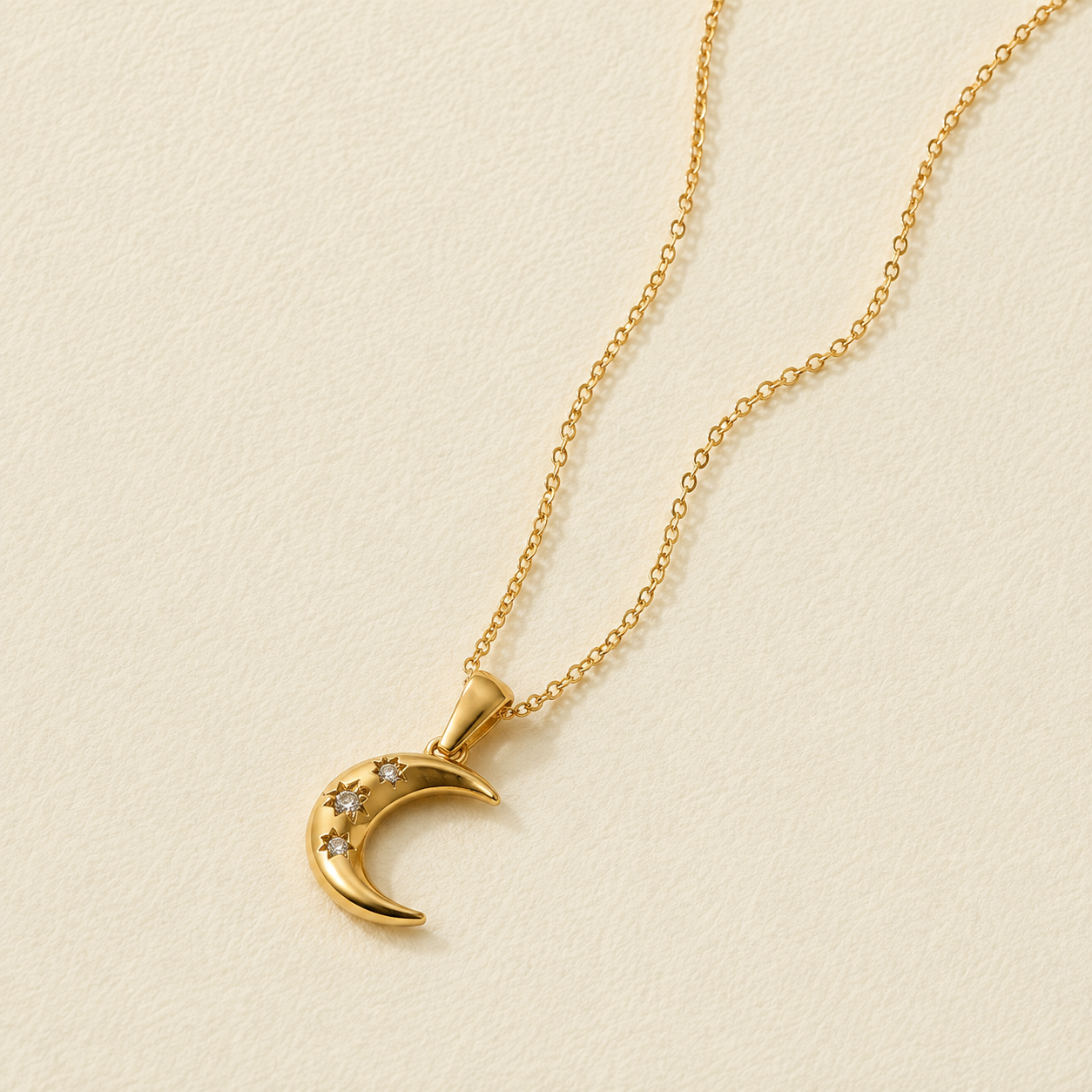 Celestine Crystal Moon Necklace