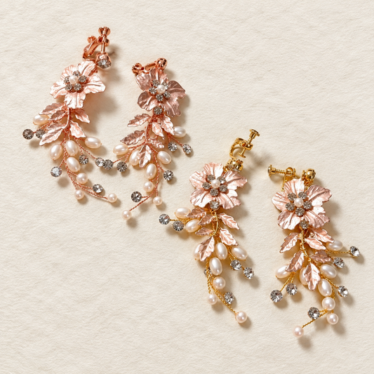 Boucles d'oreilles pendantes Aurelia Gold Boho Vine