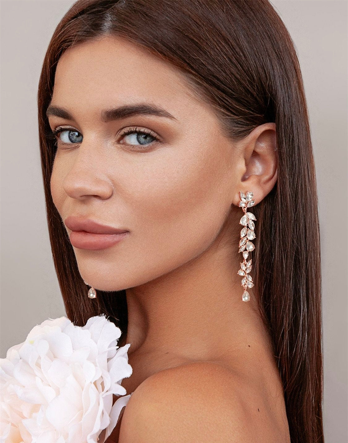 Regina Rose-gold CZ Statement Earring