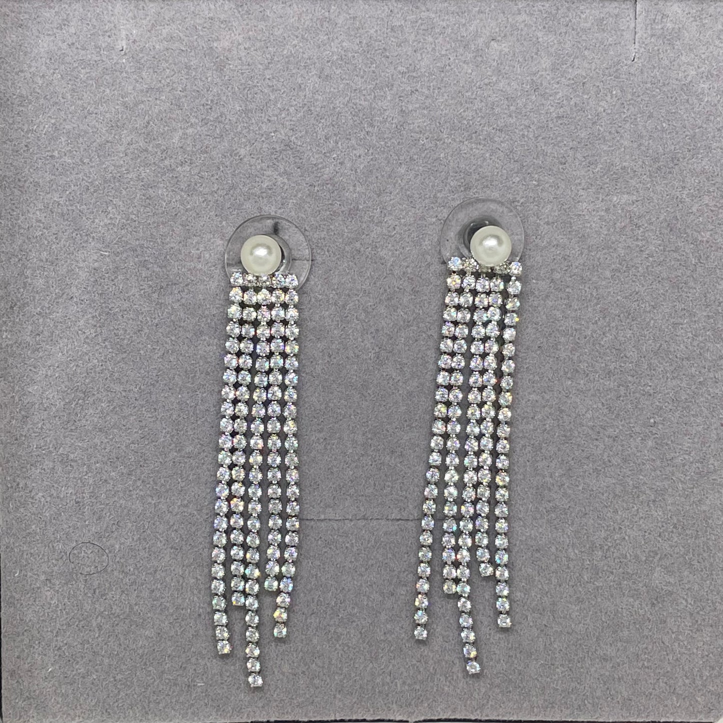 Stacy Pearl & CZ Drop Earrings