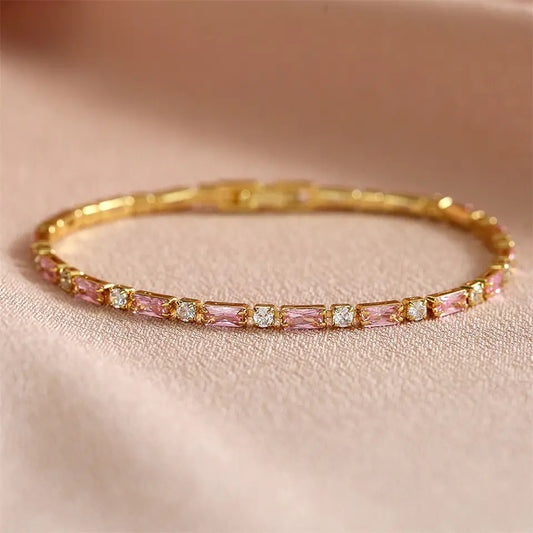 Astrid Pink and Gold Crystal Bracelet