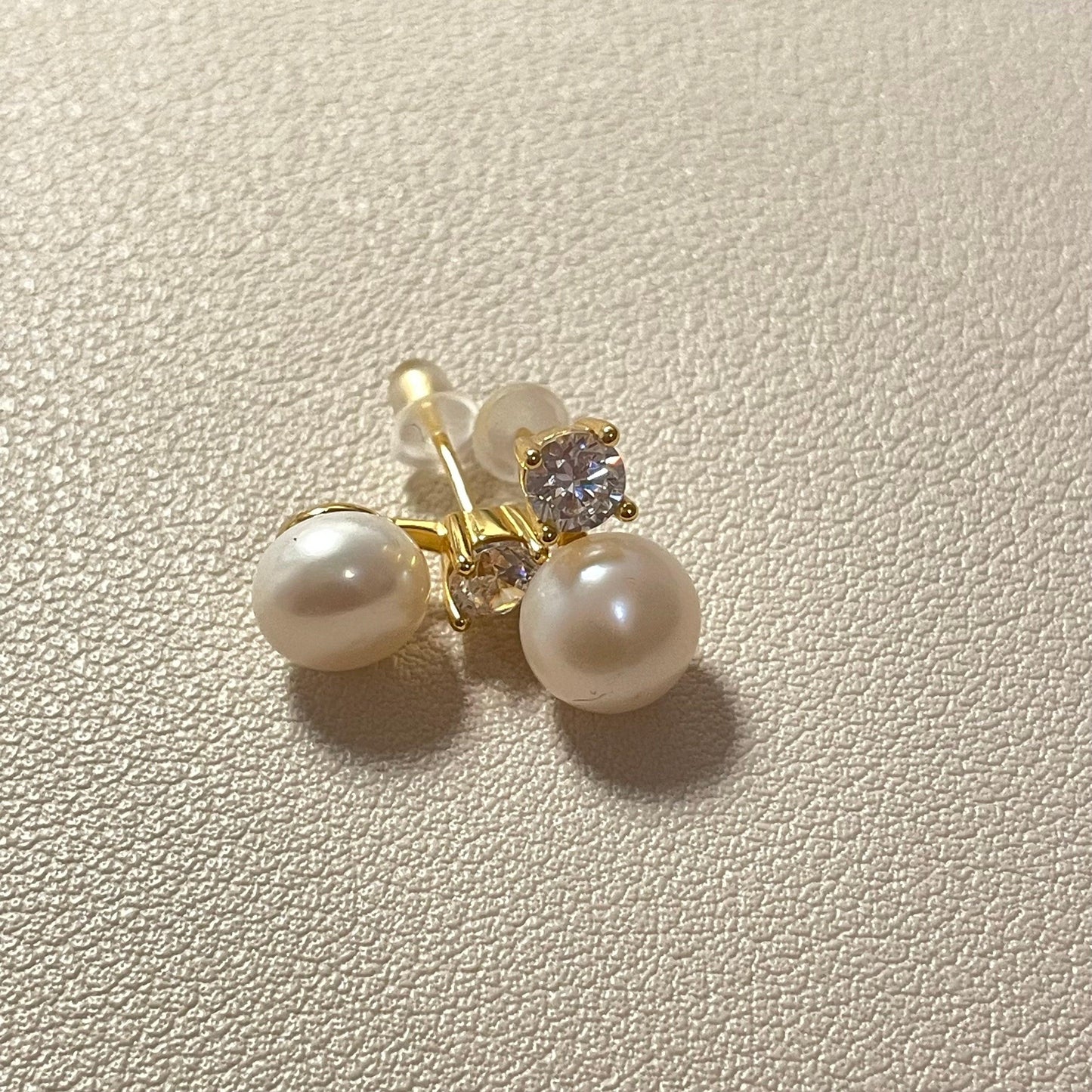 Amara Diamond Pearl Stud Earrings - Lizabetha Parker