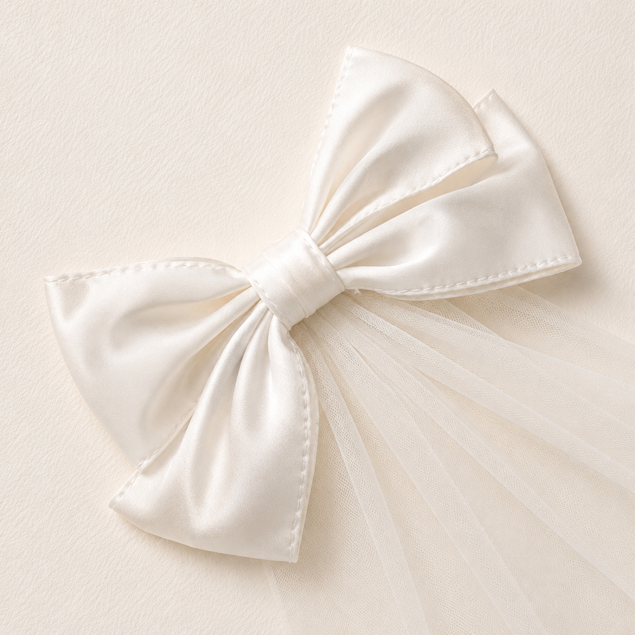 WHITE BOW VEIL