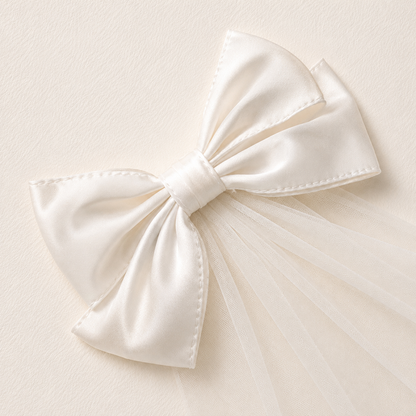 WHITE BOW VEIL