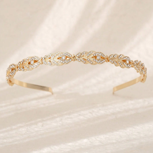 Emma Gold Bridal Headband - Lizabetha Parker