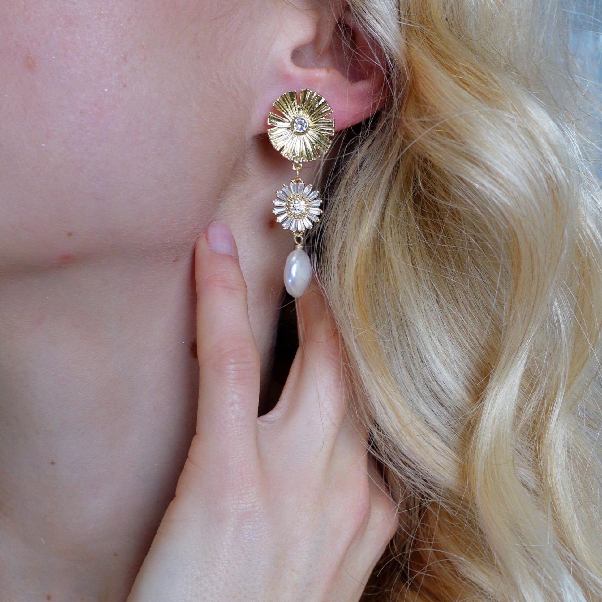 Tracy Pearl Bridal Statement Earrings - Lizabetha Parker