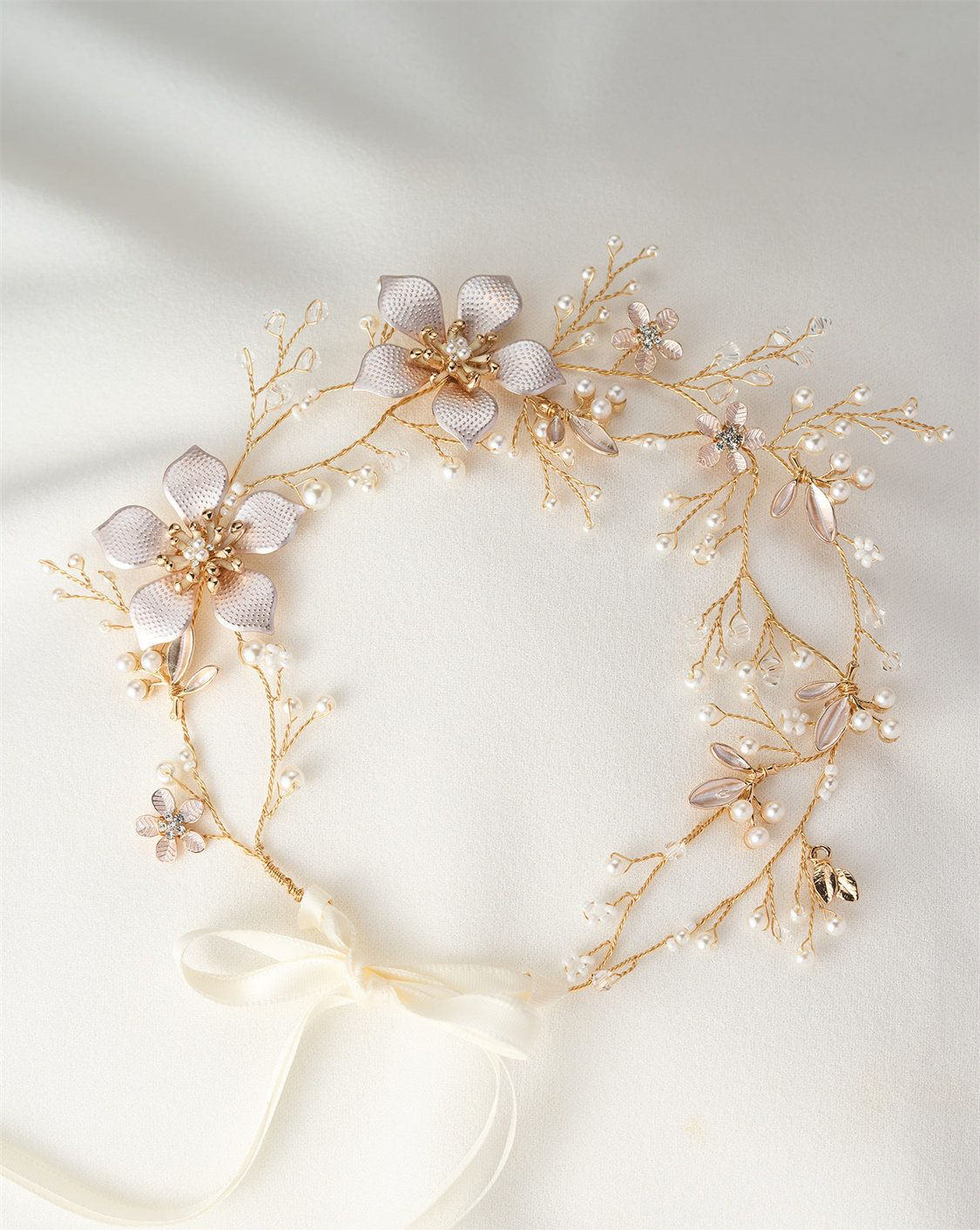 Henley Gold Floral Pearl Hair Vine