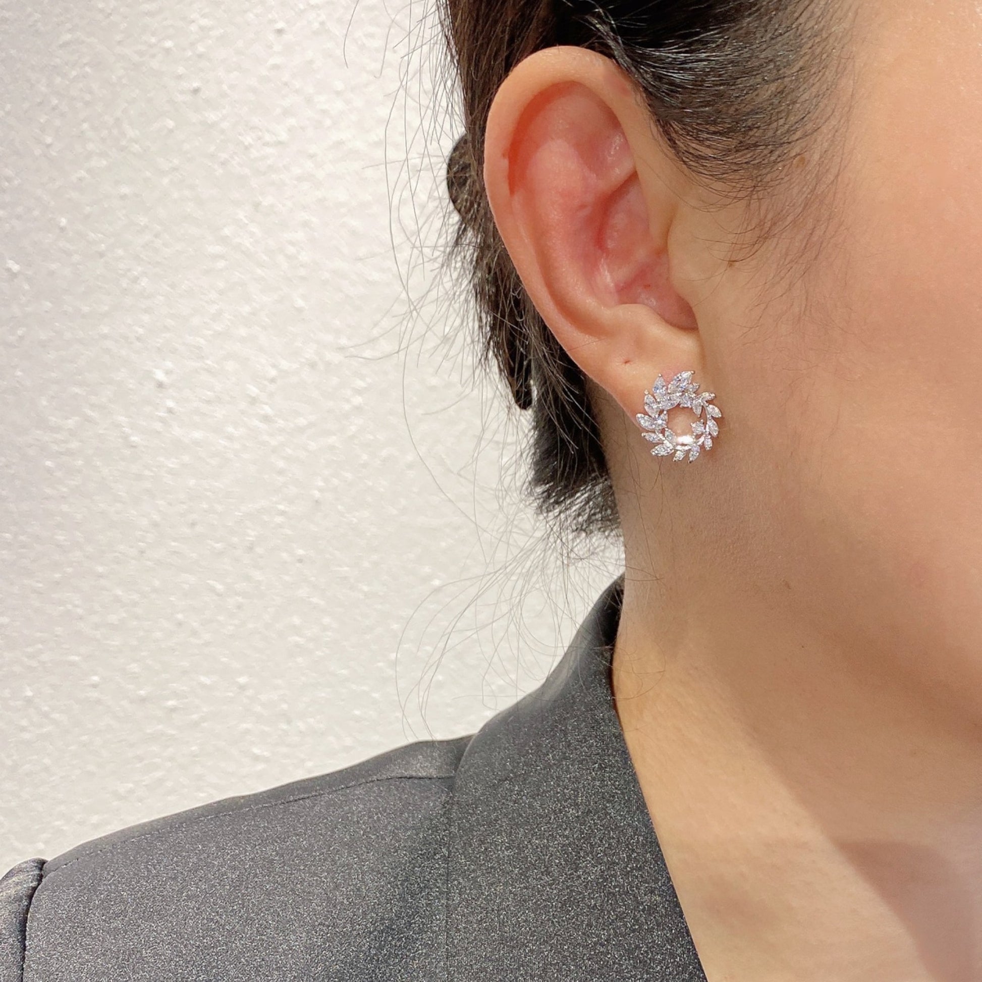 Amelia Silver CZ Stud Earring - Lizabetha Parker