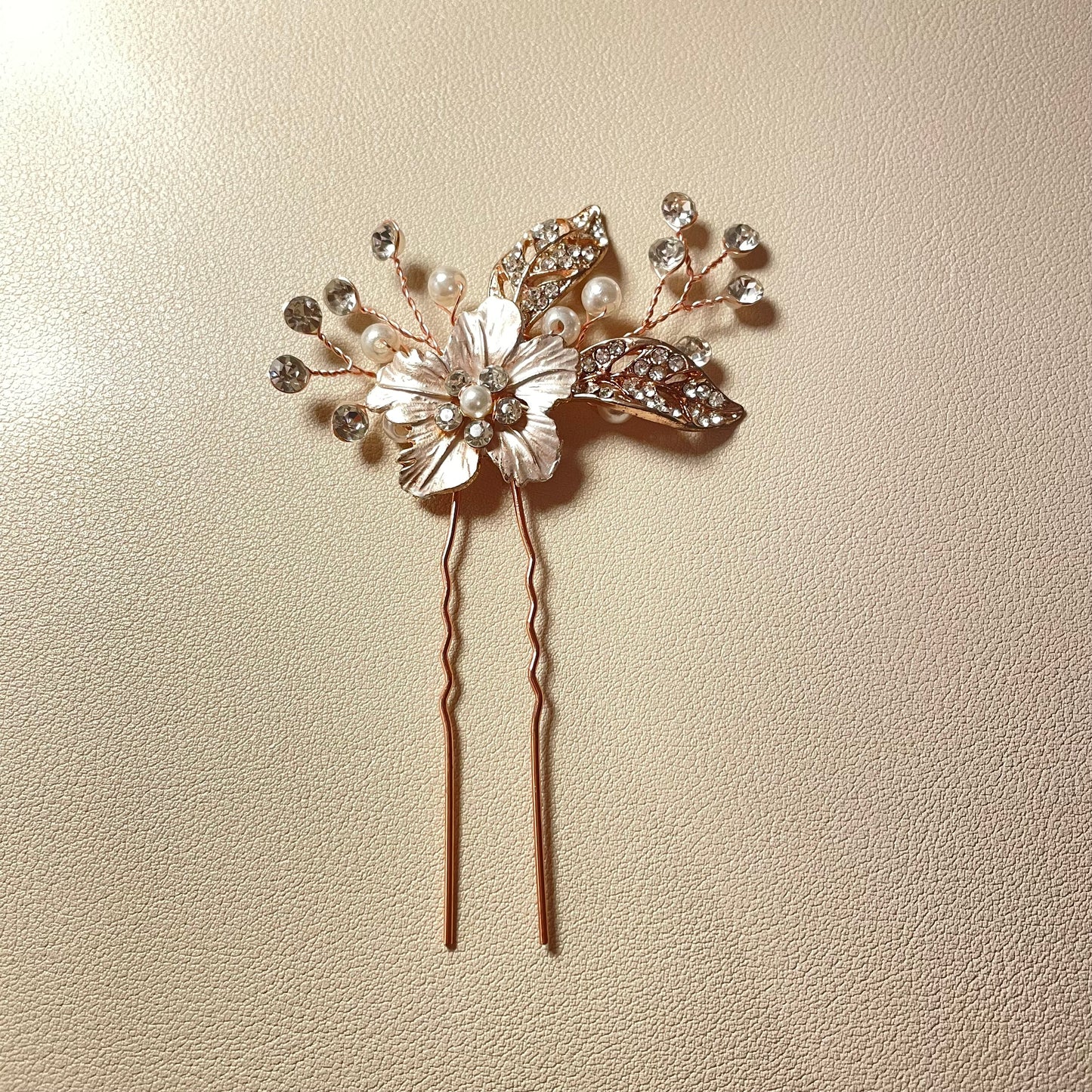 Kat Flower and Crystal Hair Pins