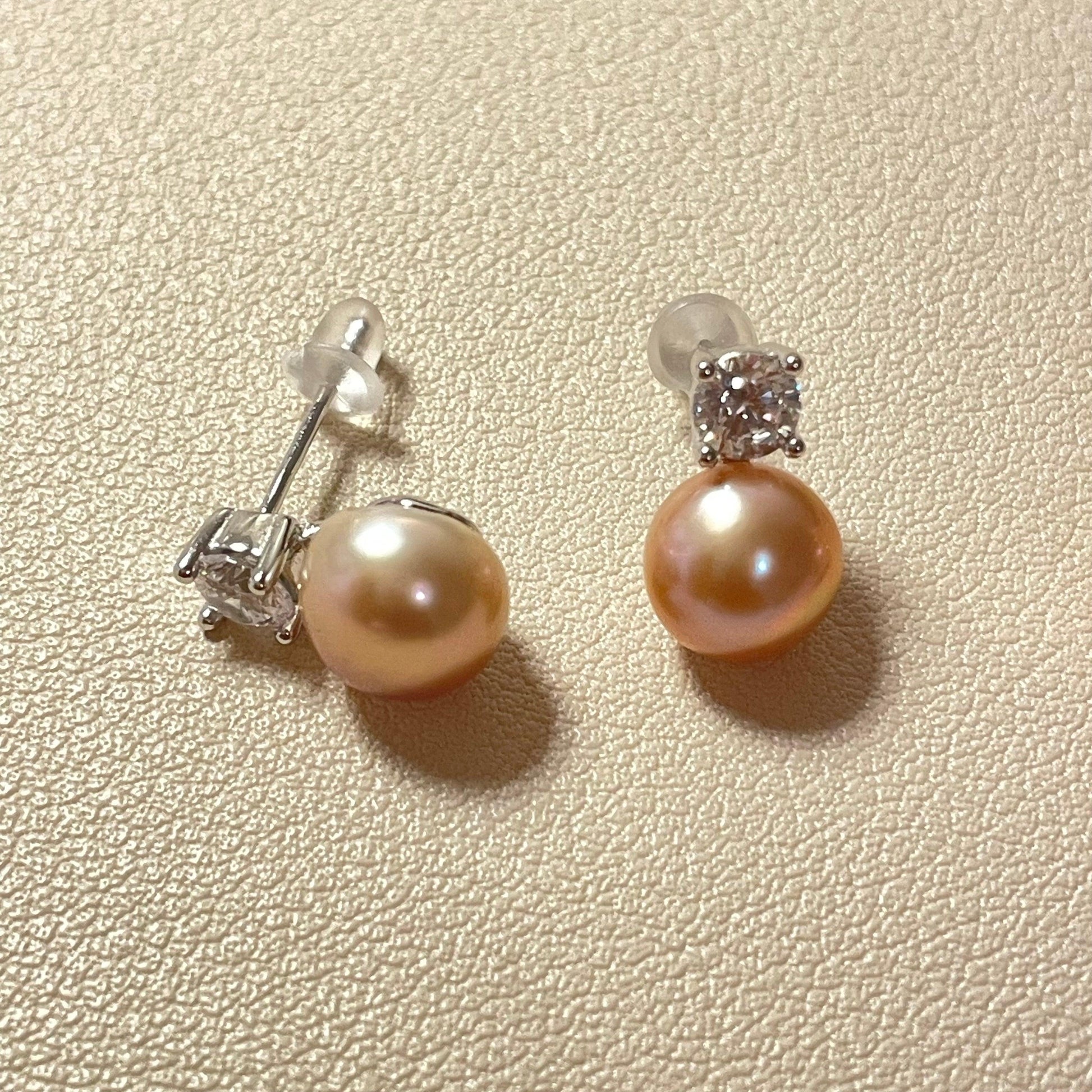 Amara Diamond Pearl Stud Earrings - Lizabetha Parker